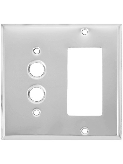 Classic Combo Push Button Switch / GFI Cover Plate In Polished Chrome.